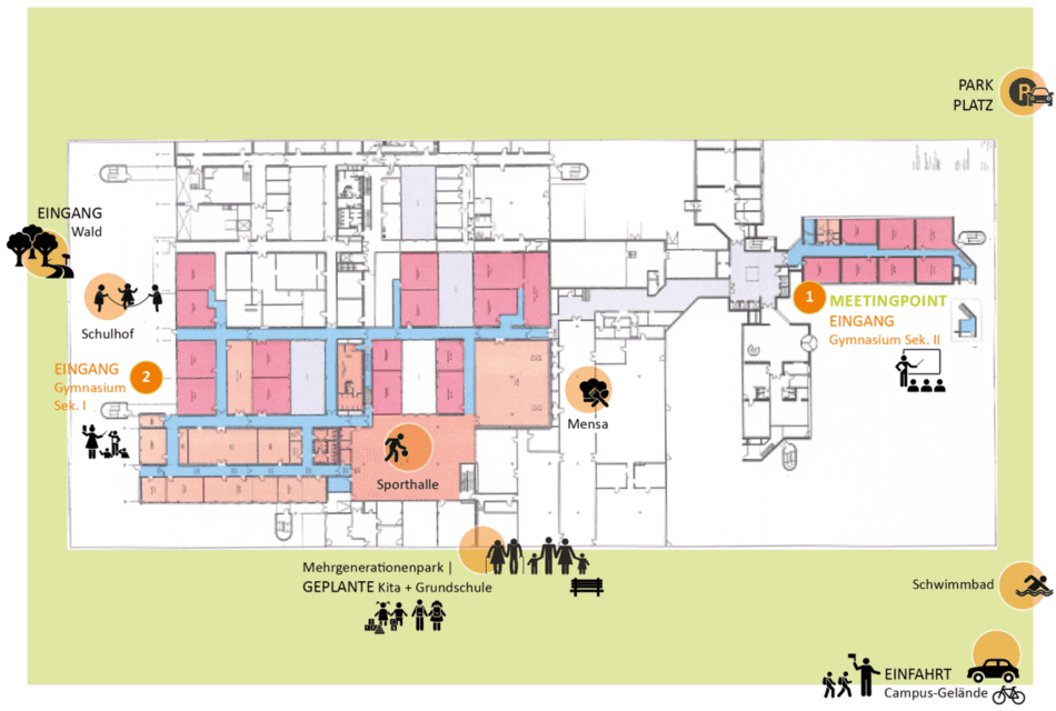 Der Lageplan des neuen Standorts Bildungscampus Heusenstamm